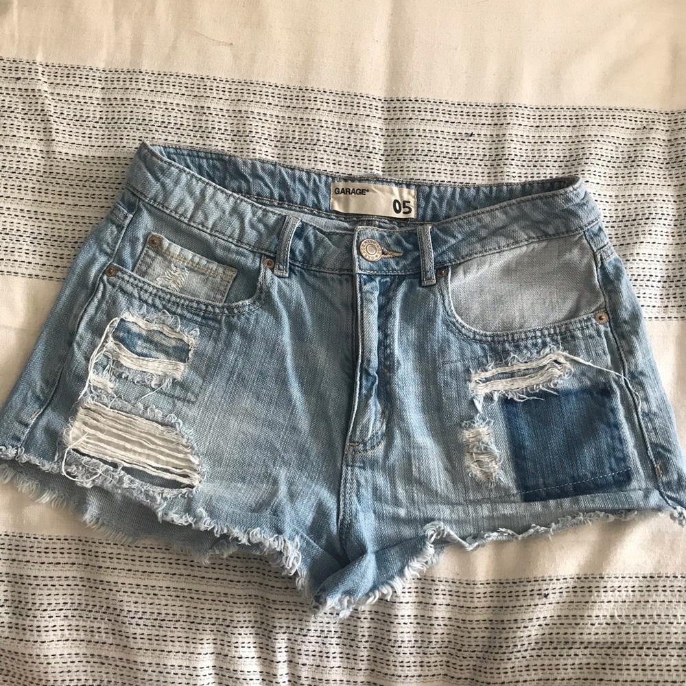 Garage High Waisted Denim Shorts